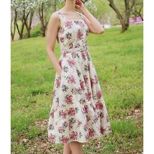 Collectif London Frida Dress L UK18 Pinup 50s Retro Rockabilly Sundress Floral